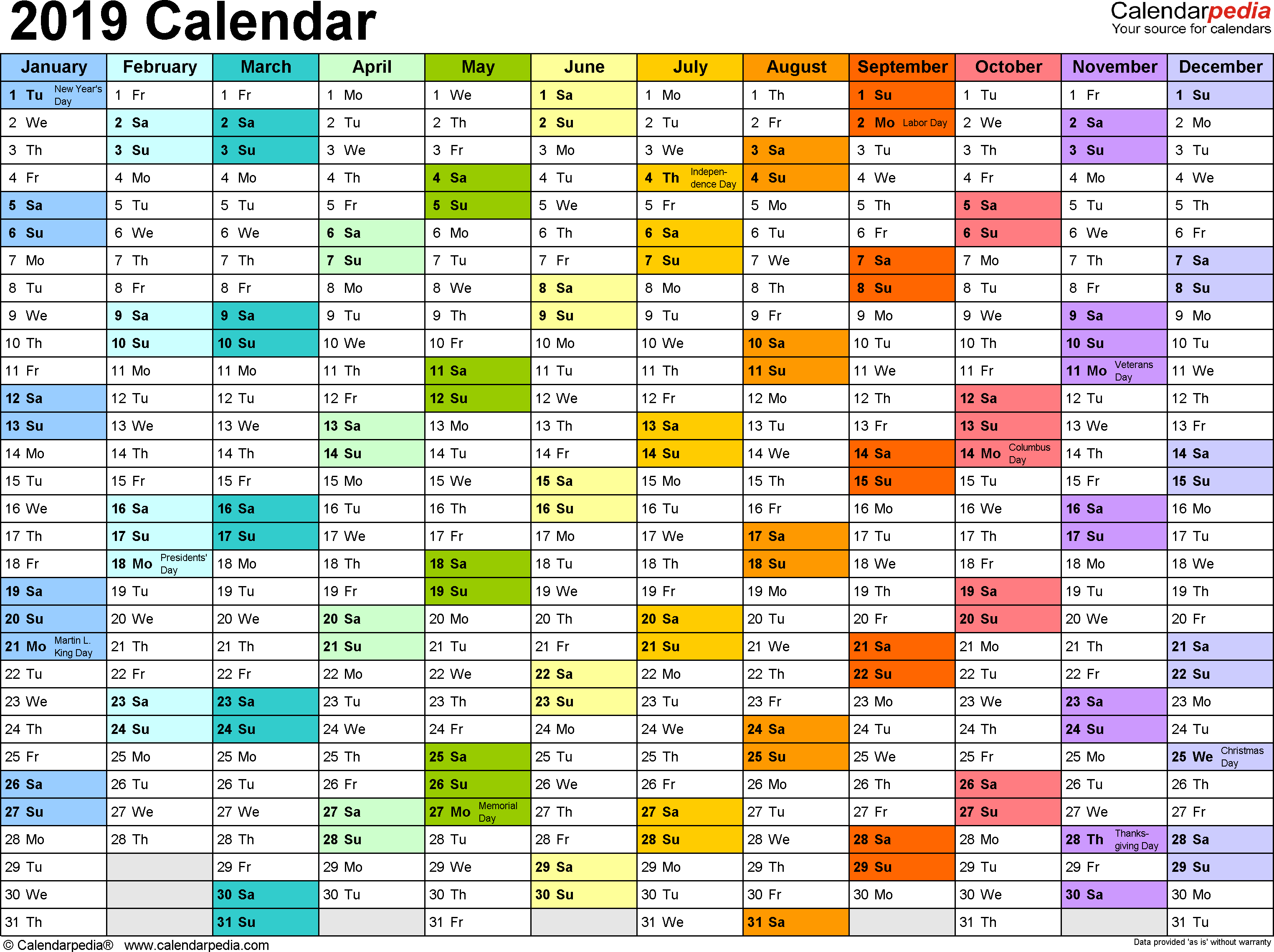 Calendar Spreadsheet Template Inside 2019 Calendar  Download 17 Free Printable Excel Templates .xlsx