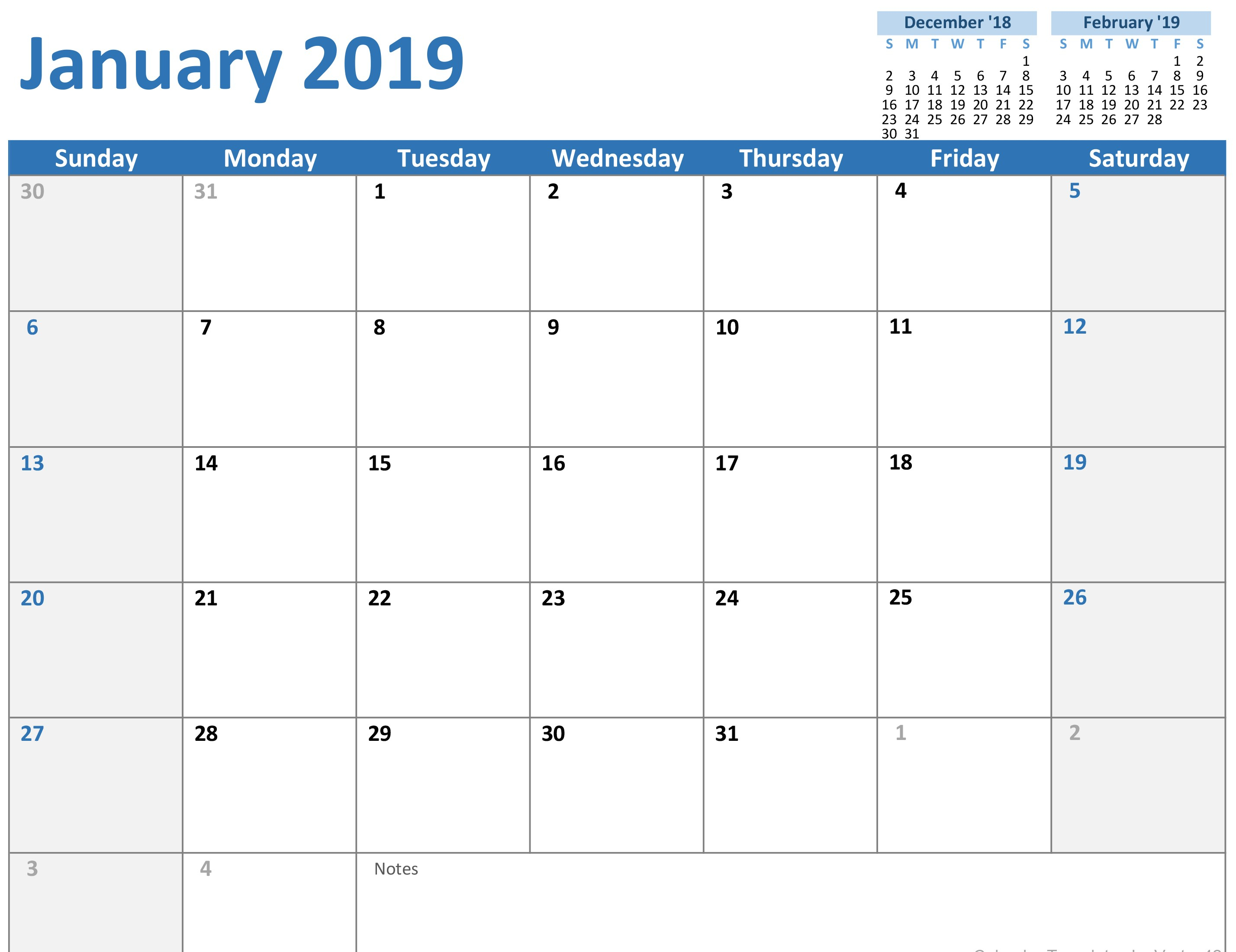 Calendar Spreadsheet Template —