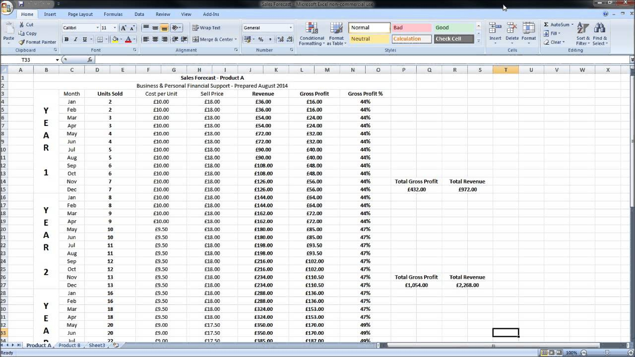 Capsim Sales Forecast Spreadsheet within Sales Forecast Spreadsheet