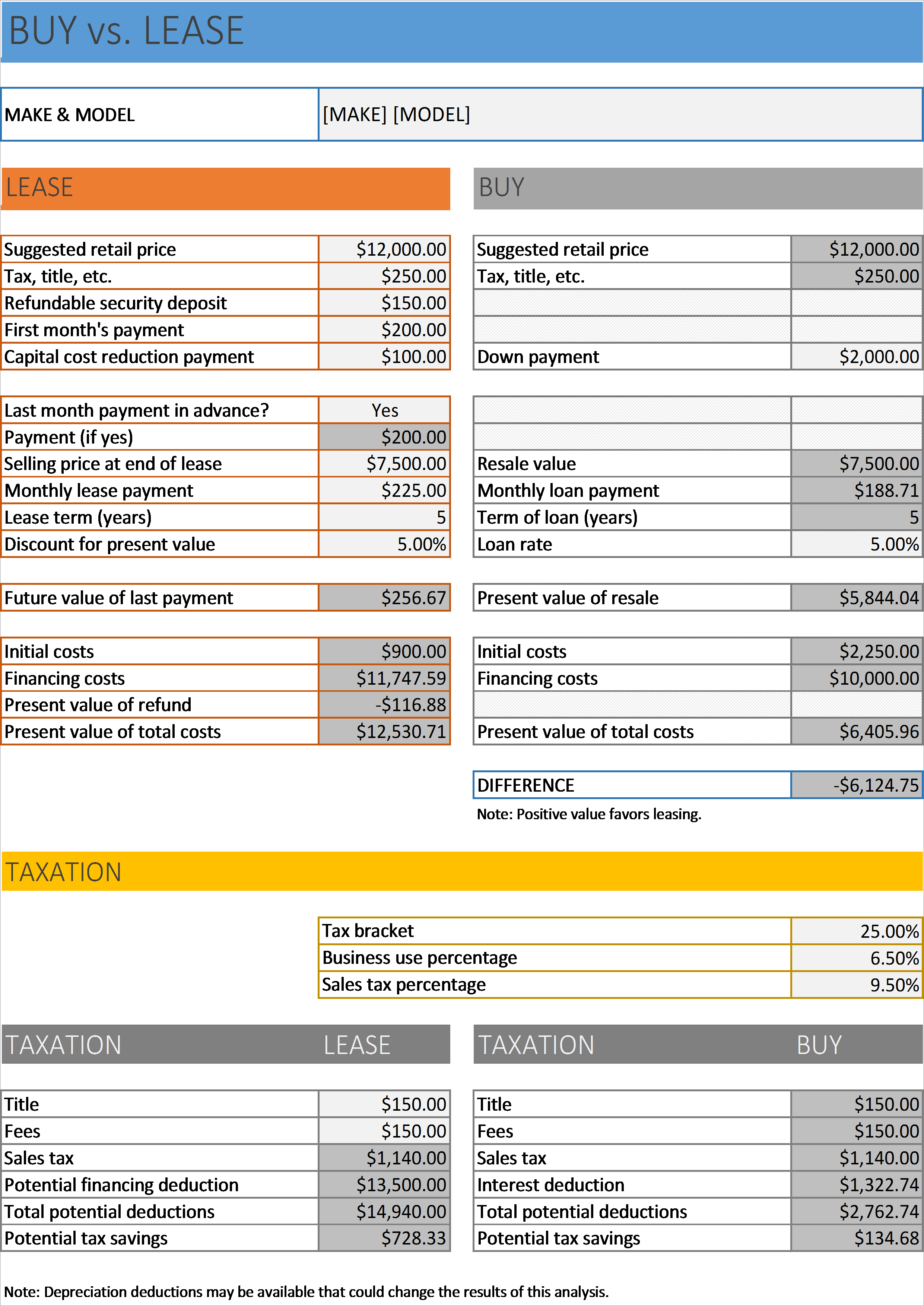 Excel Lease Template