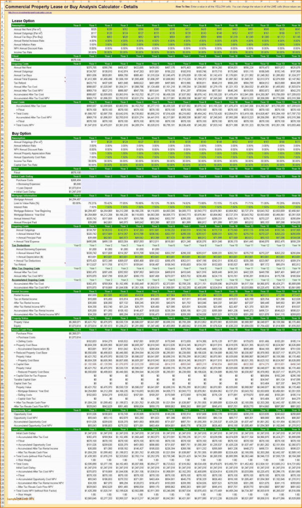 Car Lease Spreadsheet Excel with Car Lease Calculator ...