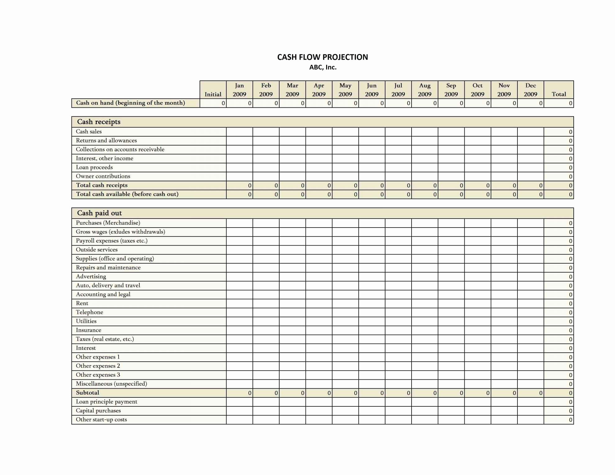 Cash Flow Spreadsheet Download For Cash Flow Template For Startup 