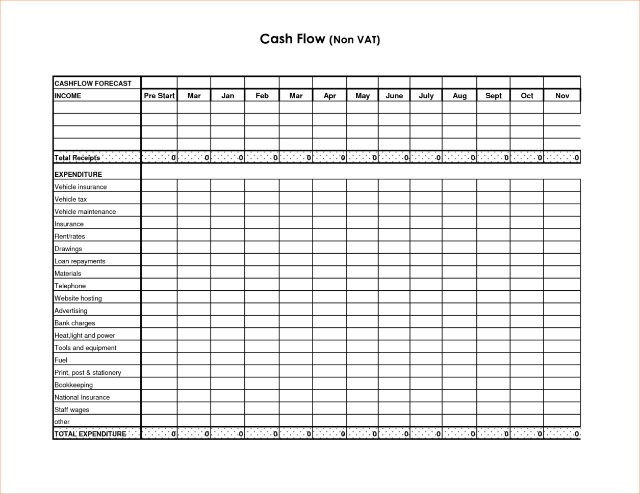 Cash Flow Spreadsheet Template Free Intended For Business Cash Flow Spreadsheet And 8 Cash Flow Forecast Template