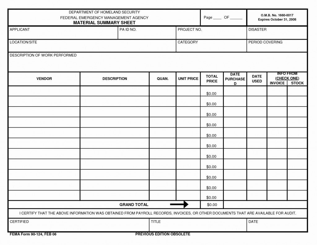 Computer repair invoice