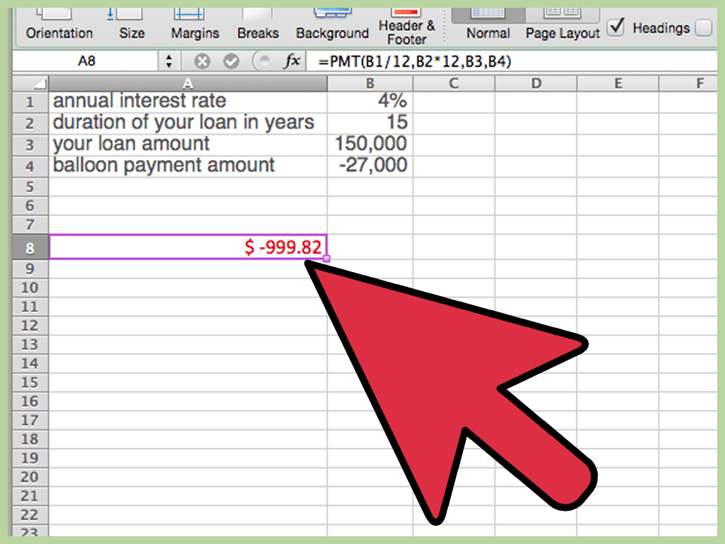 Ccim Excel Spreadsheets In How To Calculate A Balloon Payment In Excel With Pictures