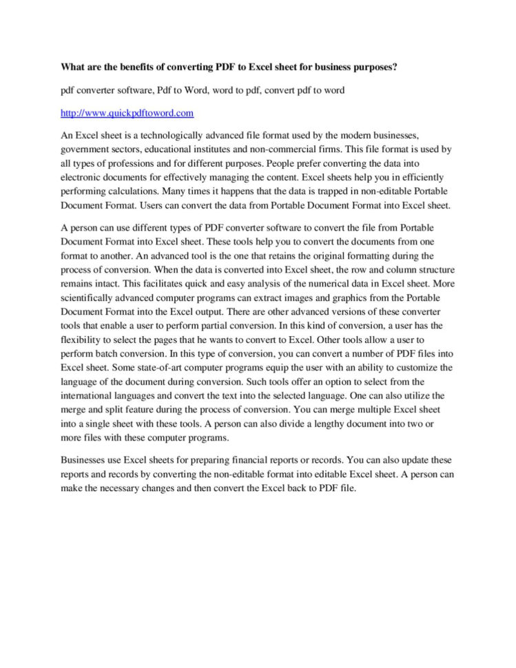 Change Pdf To Excel Spreadsheet Within What Are The Benefits Of Converting Pdf To Excel Sheet For Business