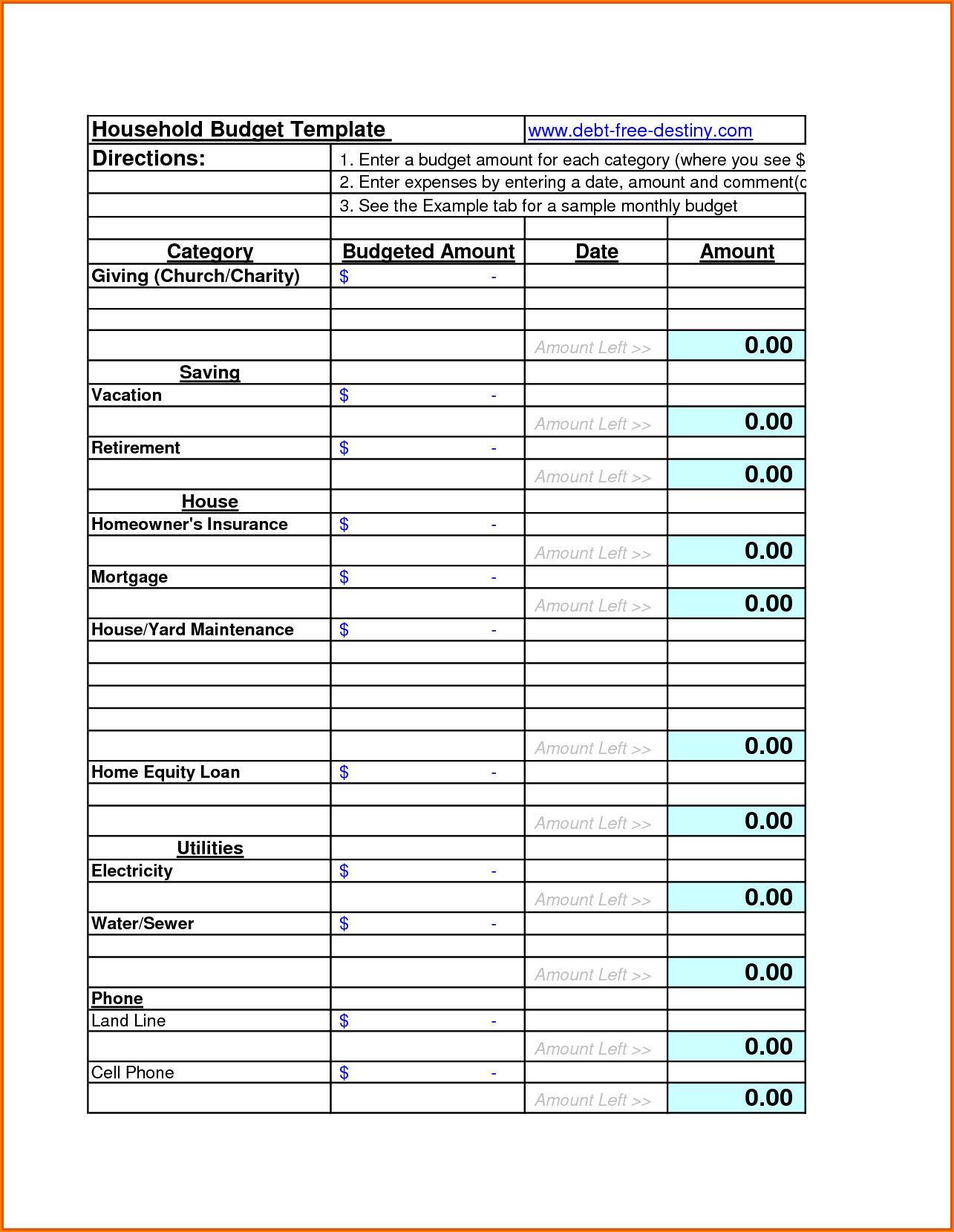 Charity Budget Spreadsheet Within Easy Family Budget Worksheet And 9 Household Bud Form Bibliography