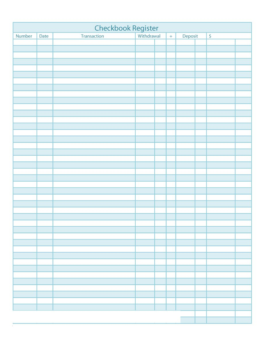 Check Register Spreadsheet Template Intended For 37 Checkbook Register Templates [100% Free, Printable]  Template Lab