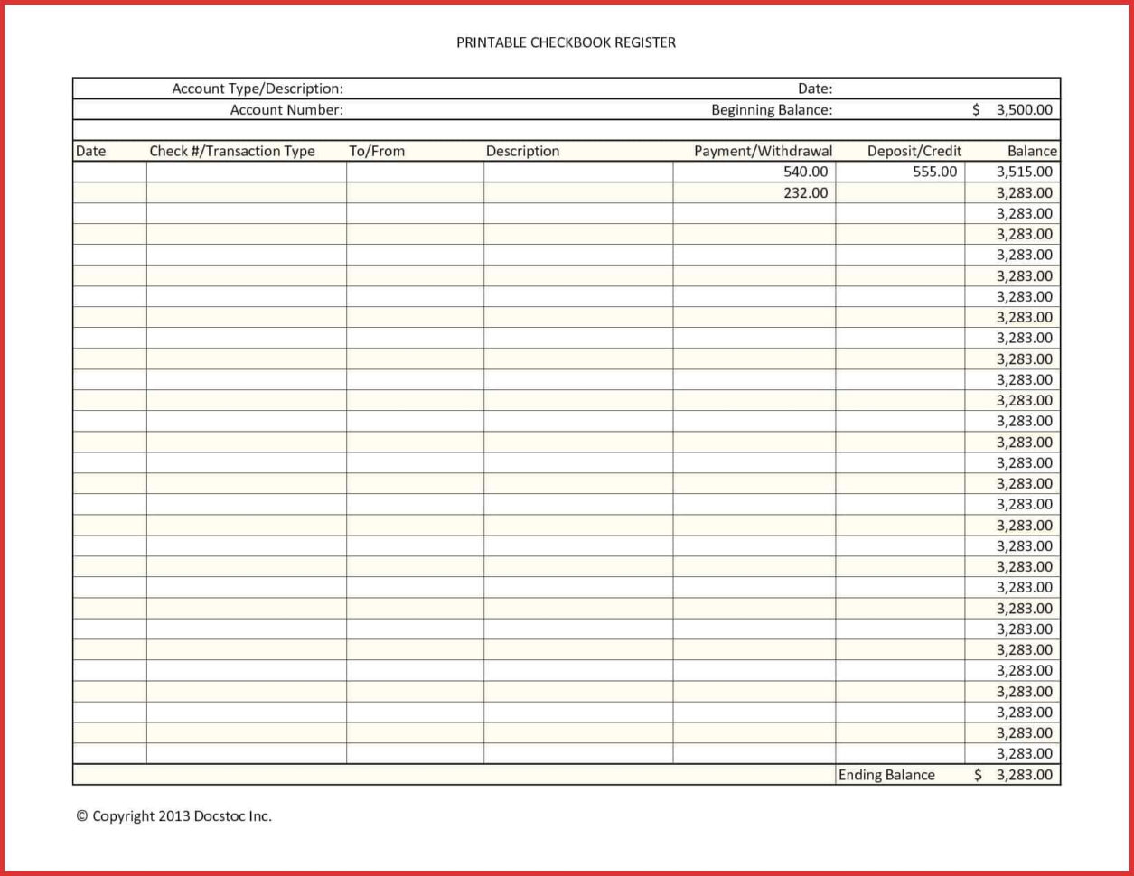 Checkbook Register Spreadsheet Excel Regarding Blank Checkbook Register Template Excel And Copy Of A Blank