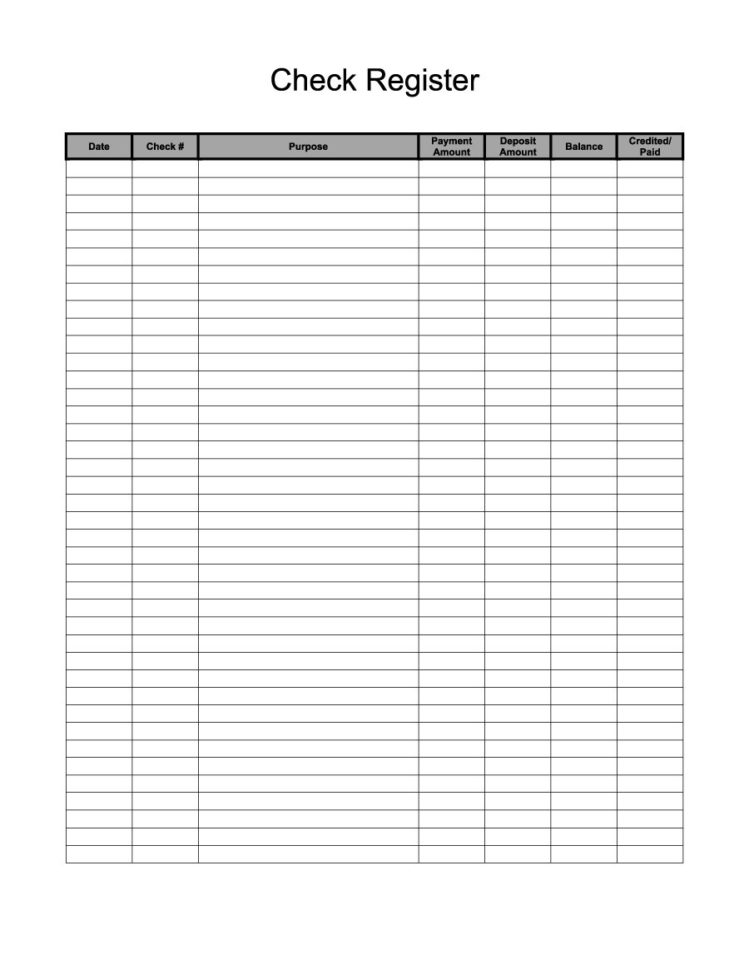 Checkbook Register Spreadsheet With 37 Checkbook Register Templates [100% Free, Printable]  Template Lab