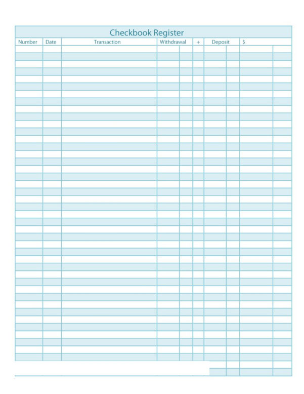 Checking Account Spreadsheet Template with 37 Checkbook Register ...