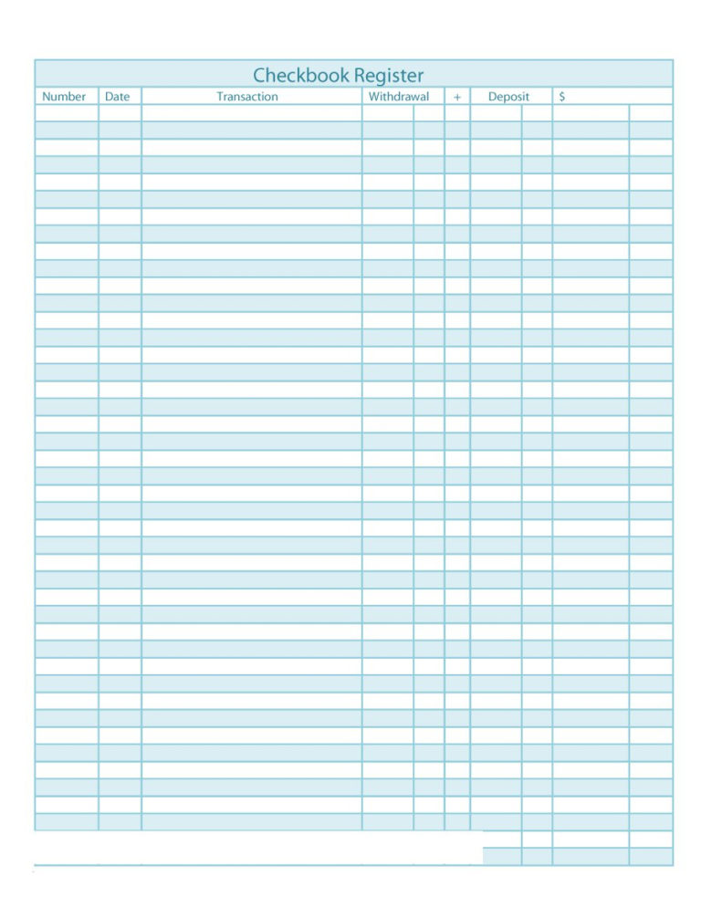 Checking Account Spreadsheet Template with 37 Checkbook Register ...