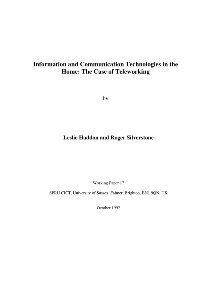 Childminder Expenses Spreadsheet Intended For Pdf Information And Communication Technologies In The Home: The