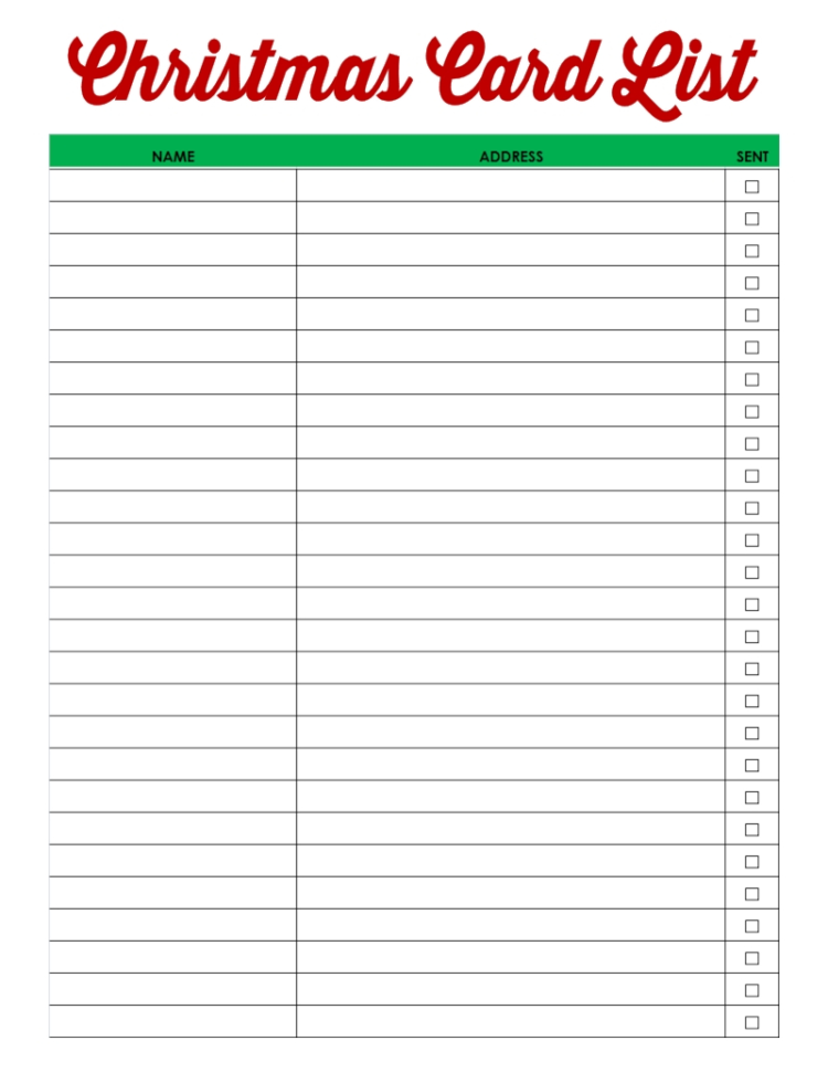 Christmas List Spreadsheet Throughout Christmas Wishlist Printable Letter A‹† Real Housemoms Free Lists