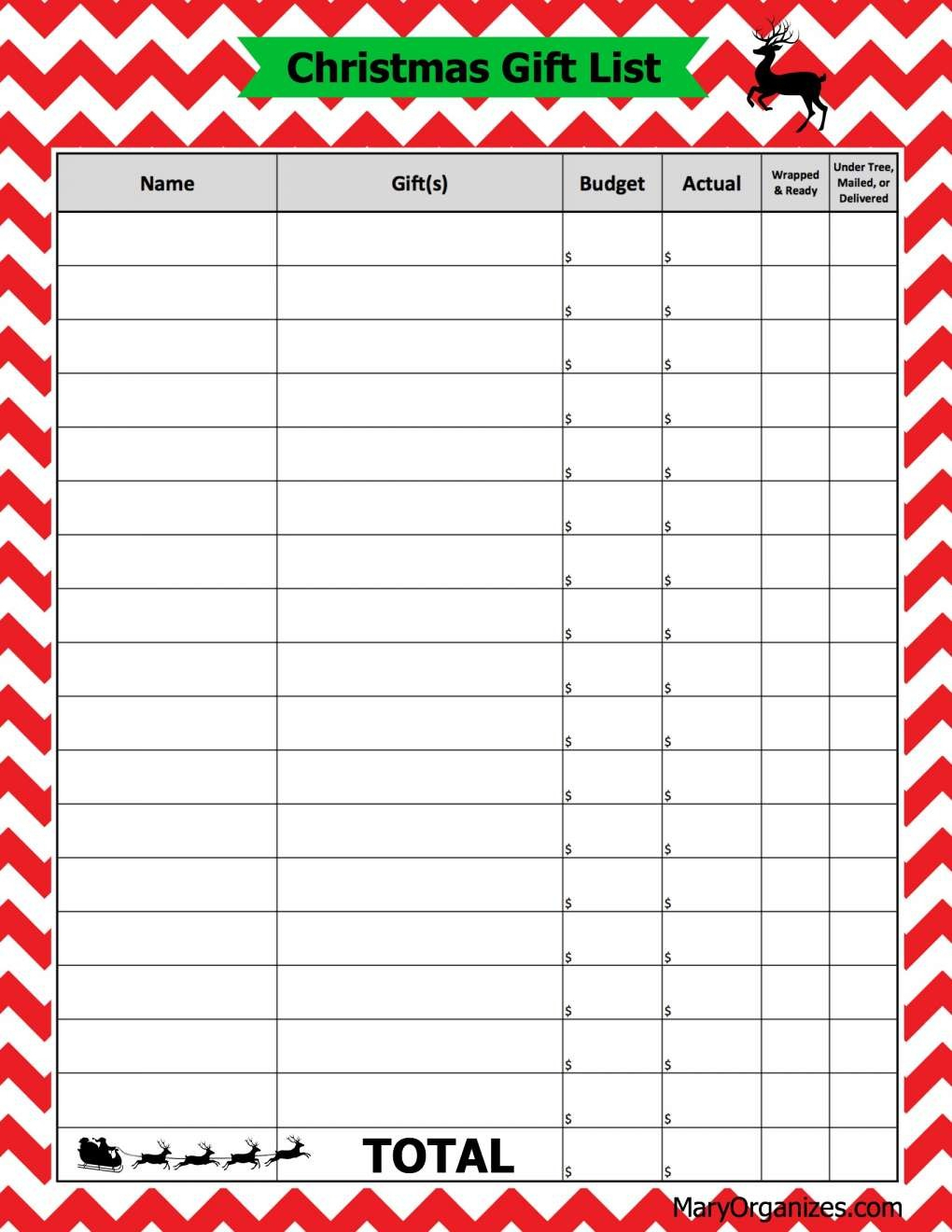 Christmas Present Spreadsheet Throughout Christmas Gift Tracking Template Thejohansonjourney