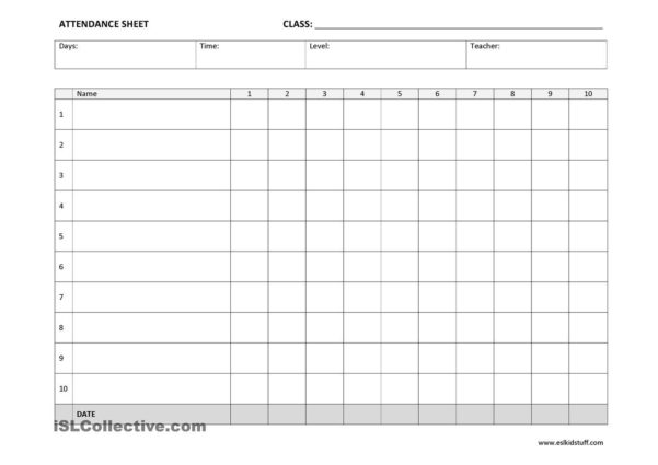 Church Attendance Tracking Spreadsheet for 25+ Printable Attendance ...