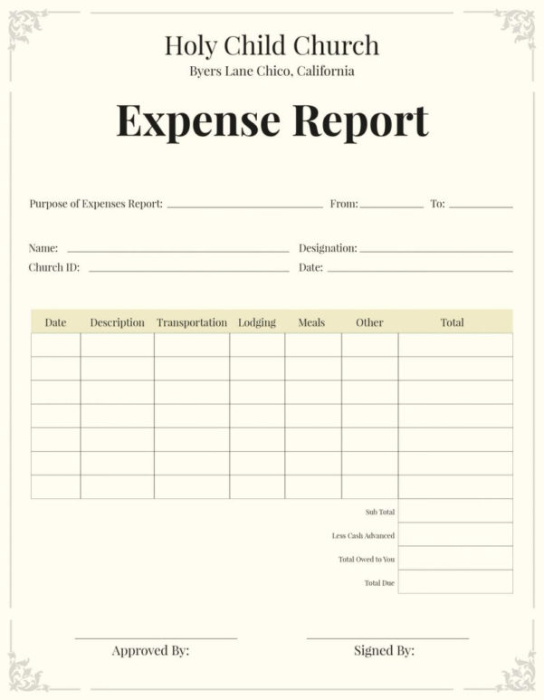 Church Expense Spreadsheet throughout Church Expenses Template Expense ...