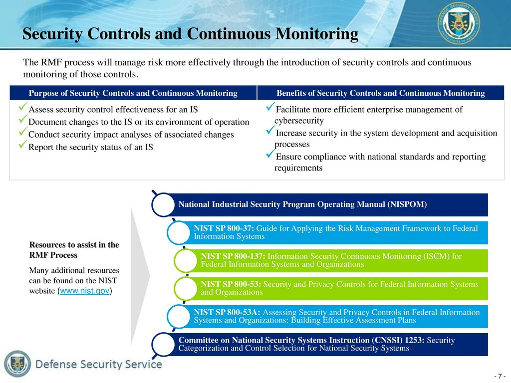 Cnssi 1253 Spreadsheet In Defense Security Service Risk Management Framework Rmf  Ppt Download