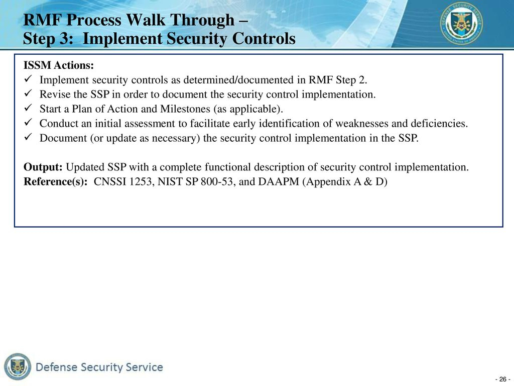 Cnssi 1253 Spreadsheet With Defense Security Service Risk Management Framework Rmf  Ppt Download