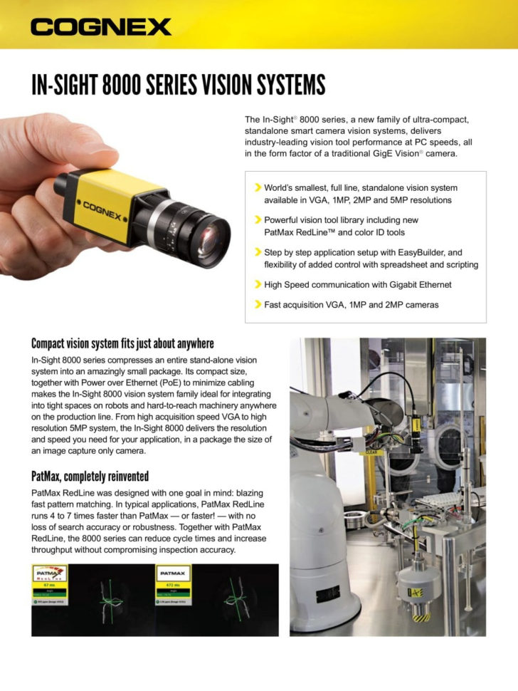 Cognex Spreadsheet For Insight 8200 Vision Systems  Datasheet  Cognex Corporation  Pdf