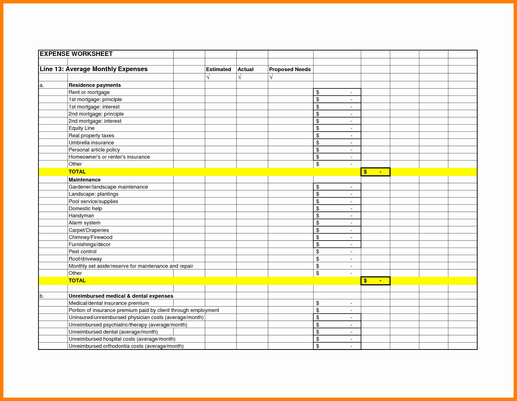 Cogs Spreadsheet Regarding 7+ Business Monthly Expenses Spreadsheet  Credit Spreadsheet