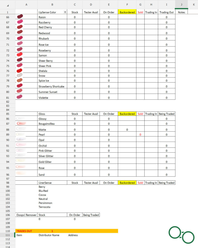 Collectibles Inventory Spreadsheet Within Inventory Order  Trade Tracking Spreadsheet Simple  Etsy