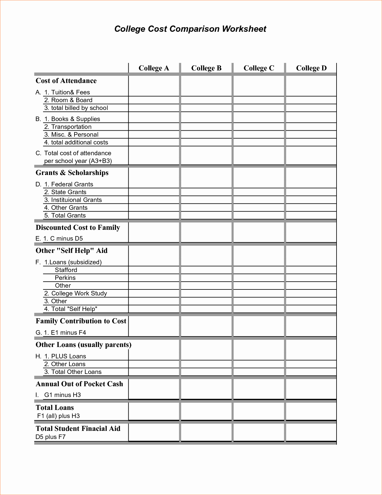 College Comparison Spreadsheet Intended For College Comparison Spreadsheet Templates Excel Cost Sample