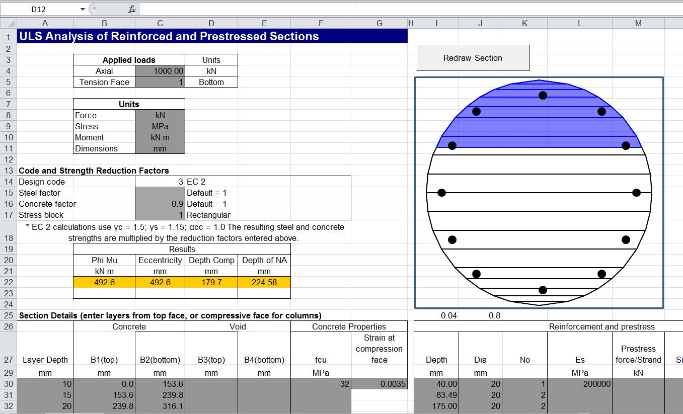 Column Design Eurocode 2 Spreadsheet For Concrete Uls Spreadsheet Update  Newton Excel Bach, Not Just An