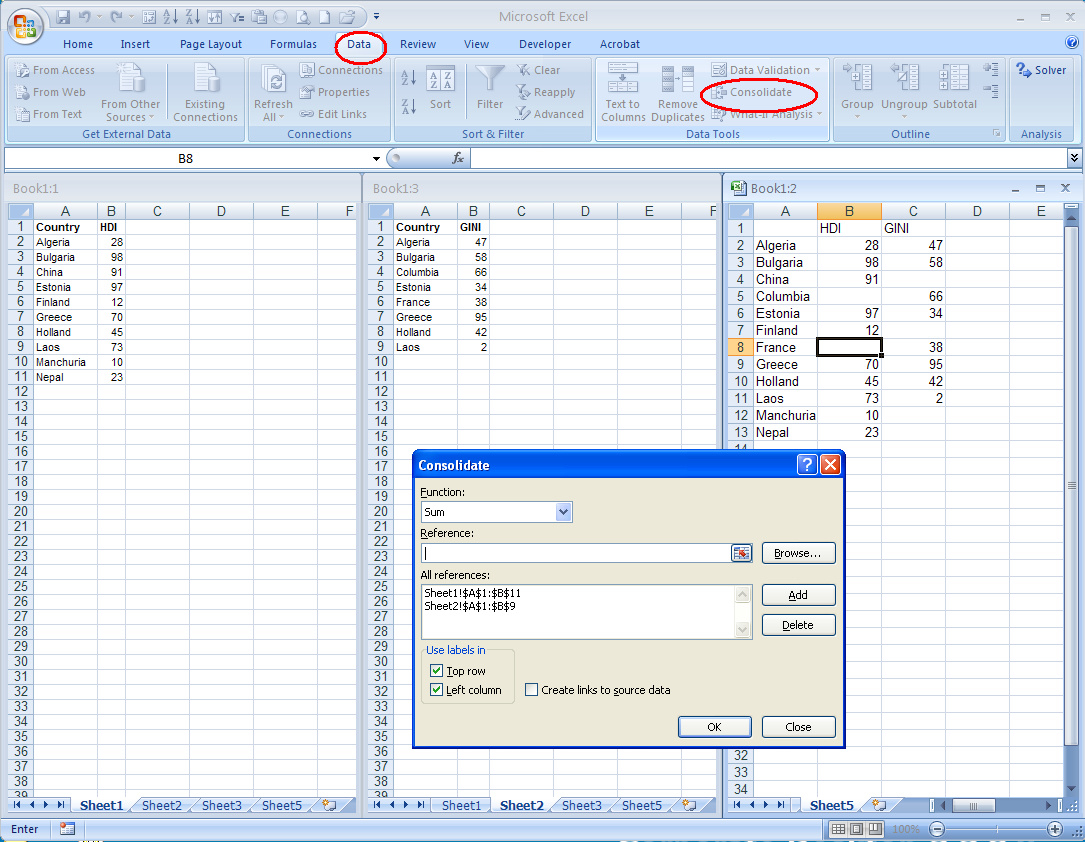 Combine Excel Spreadsheets Into One File Pertaining To Consolidate 5696