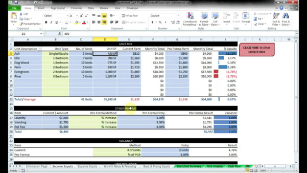 Commercial Real Estate Spreadsheet Spreadsheet Downloa commercial real ...