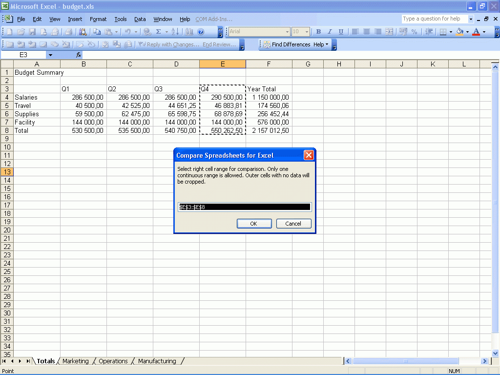 winmerge compare excel sheets