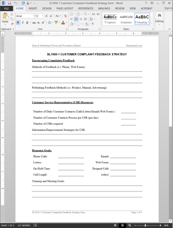 Complaints Spreadsheet Template in Customer Complaint Feedback Strategy ...