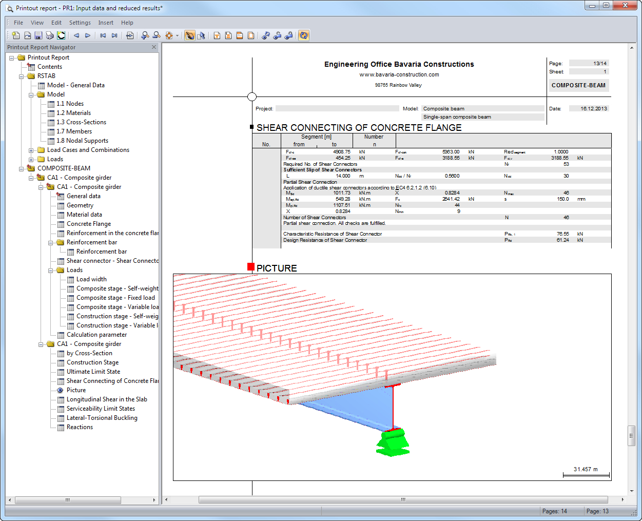 Composite Beam Design Spreadsheet For Compositebeam: Structural Analysis Of Composite Beams  Dlubal Software