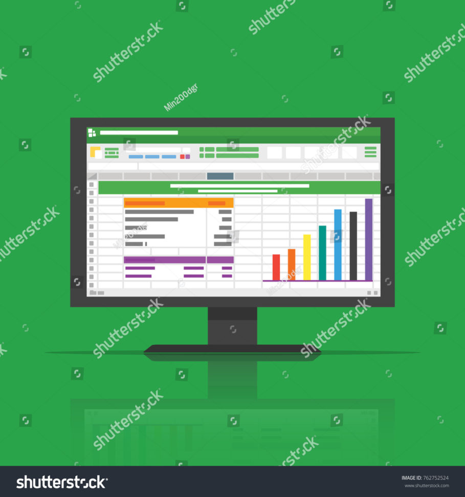 Computer Spreadsheet Software Intended For Spreadsheet Software Computer Screen Financial Accounting Stock