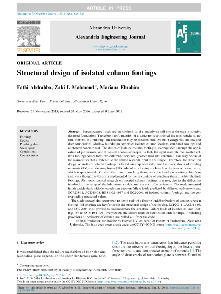 Concrete Slab On Grade Design Spreadsheet Inside Pdf Structural Design Of Isolated Column Footings