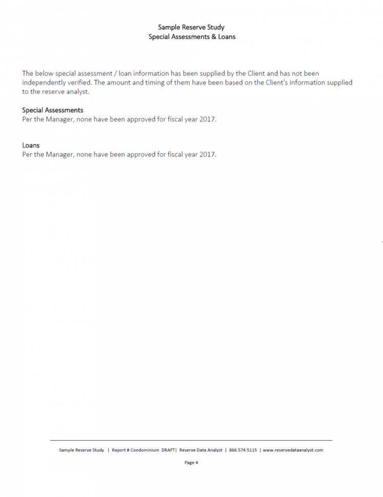 Condo Reserve Study Spreadsheet For Our Studies  Reserve Data Analyst