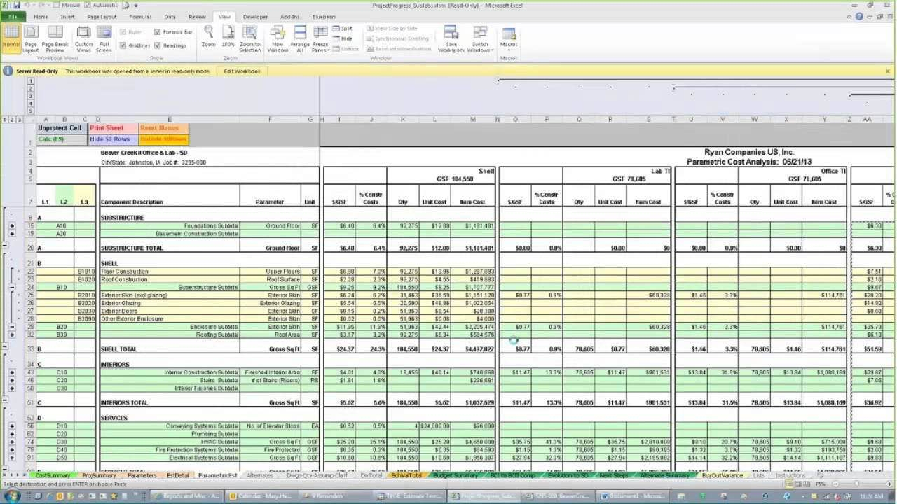 excel estimating software free for fabrication