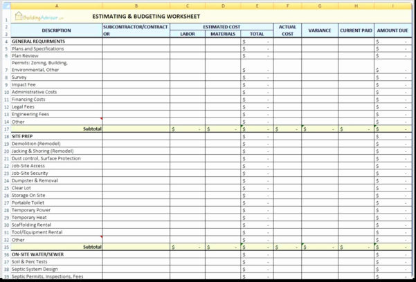 Construction Material Tracking Spreadsheet Spreadsheet Downloa ...