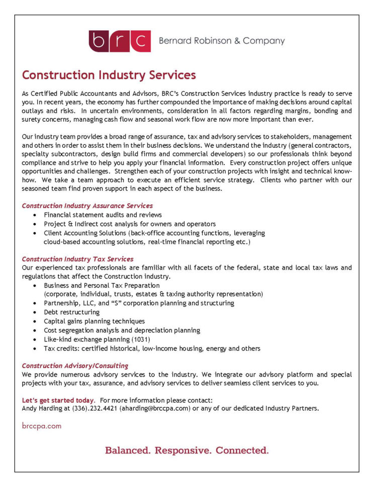 Construction Project Cash Flow Spreadsheet Regarding Construction  Bernard Robinson  Company