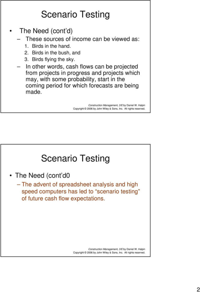 Construction Project Cash Flow Spreadsheet Throughout Project Cash Flow. Scenario Testing  Pdf