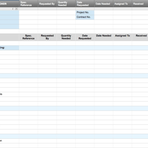 Construction Quantity Tracking Spreadsheet Spreadsheet Downloa ...