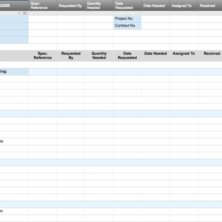 Construction Quantity Tracking Spreadsheet Within The 4 Key Phases Of ...