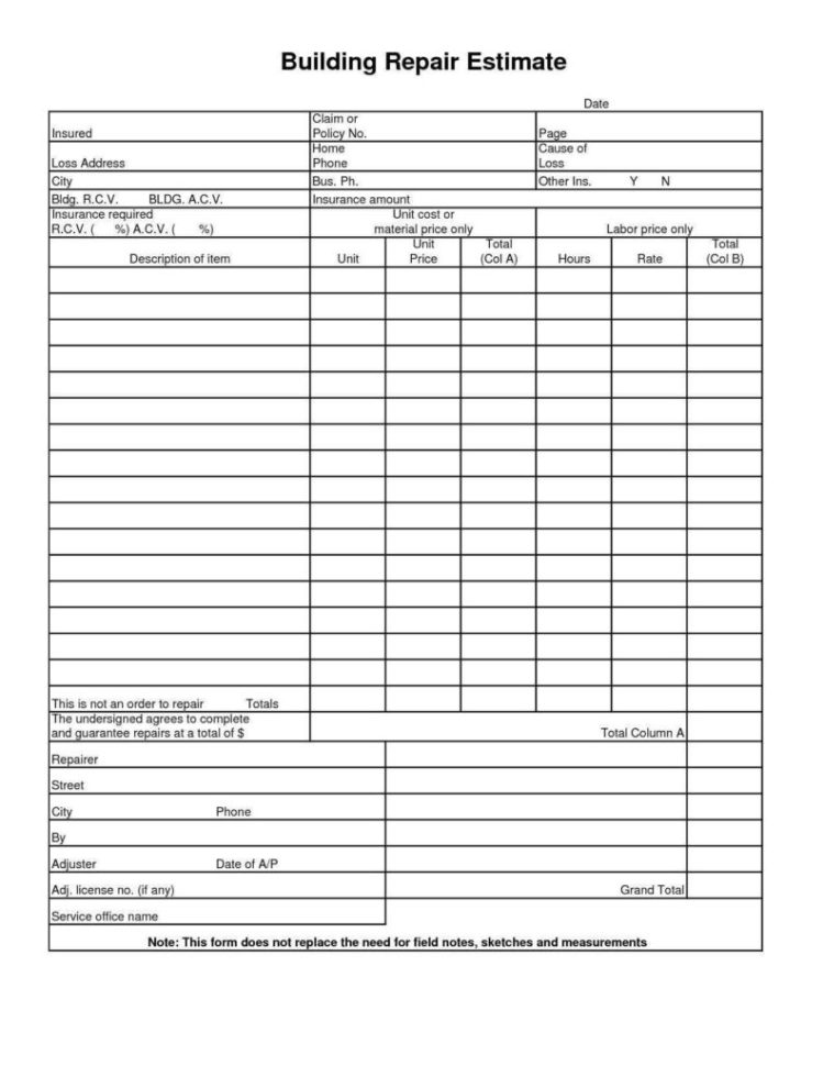Construction Spreadsheet Templates Free In Estimate Sheet Templates And Building Construction Estimate