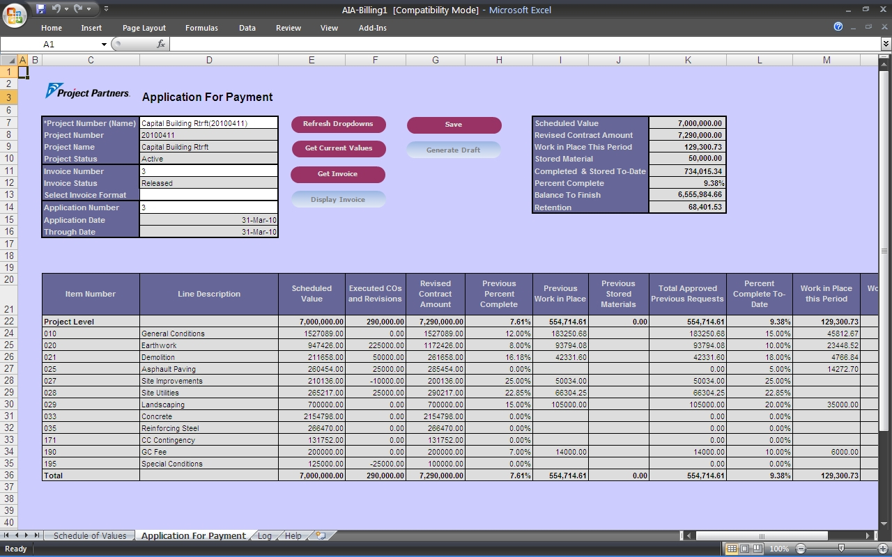 Construction Work In Progress Spreadsheet For Estimating Applications  Excel Consultant