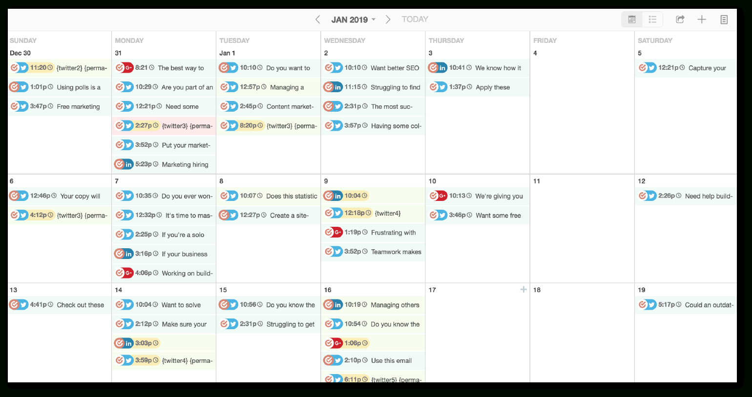 Content Calendar Spreadsheet In The Best 2019 Content Calendar Template: Get Organized All Year