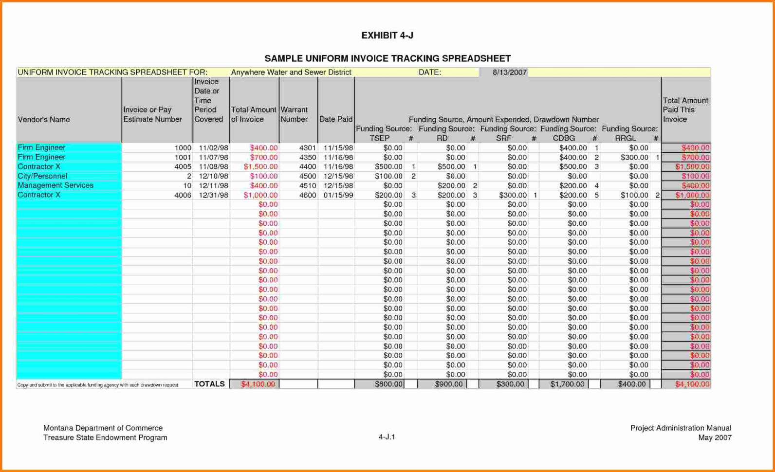 Contract Management Excel Spreadsheet Template