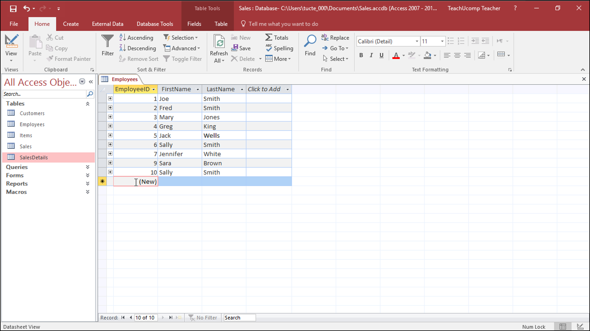 sample microsoft access database 2016 time table