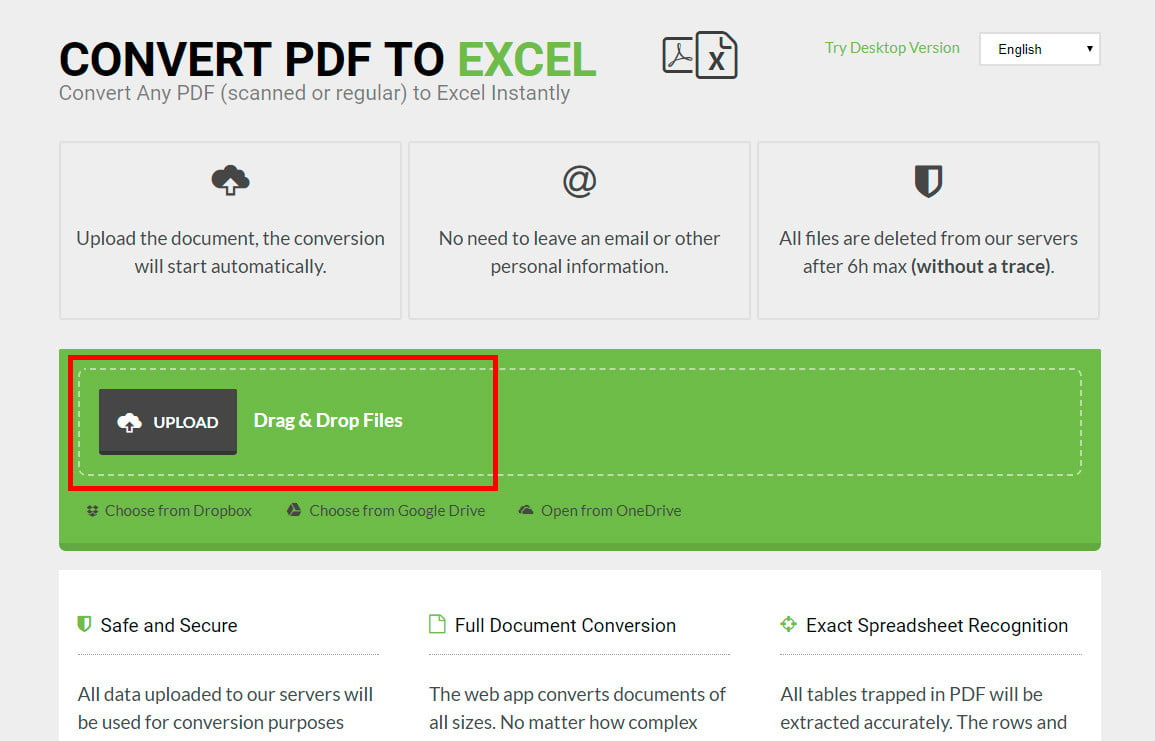 turn pdf table into excel