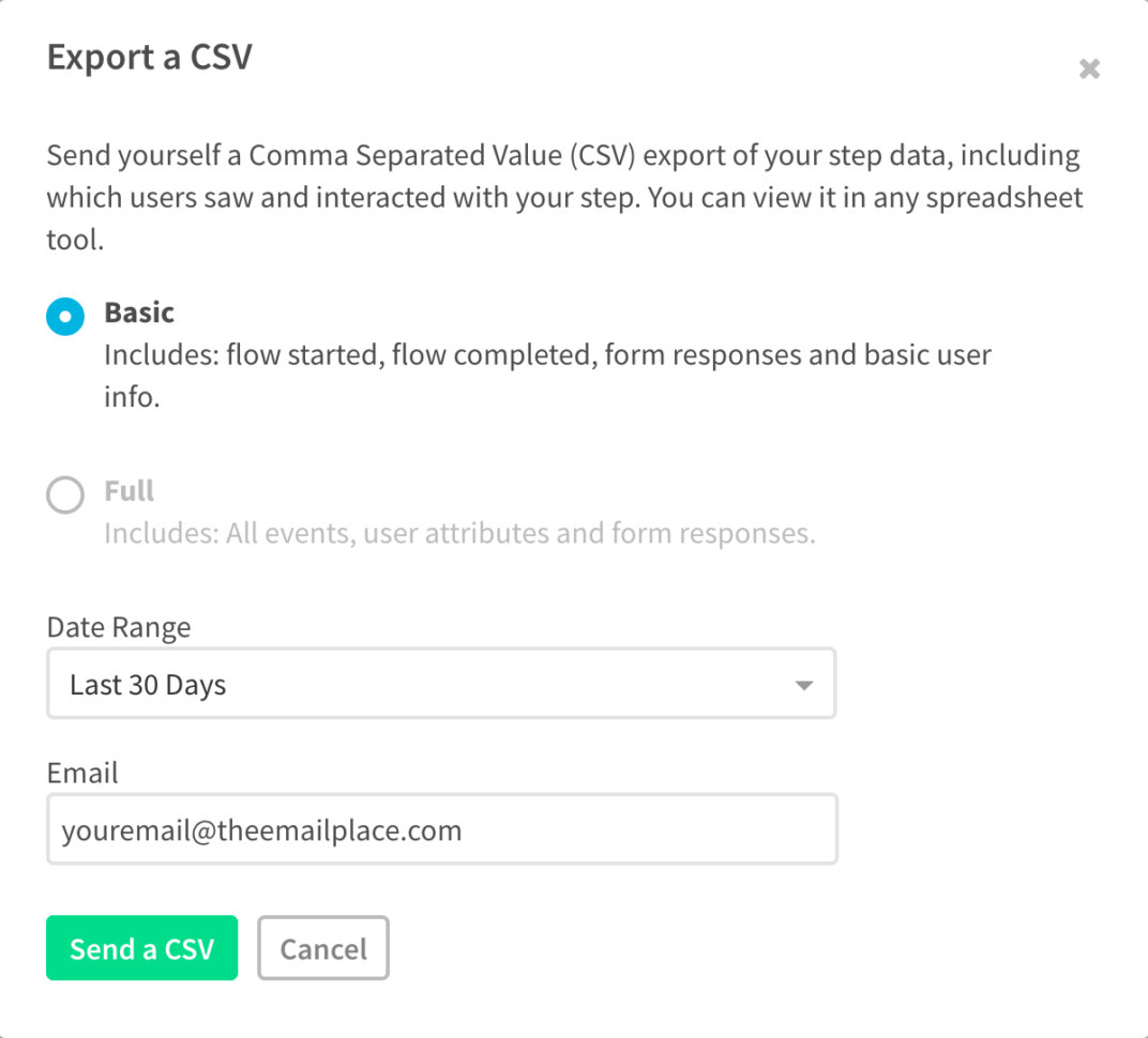 Convert Spreadsheet To Csv Throughout Export Flow Analytics Data Csv  Appcues Docs