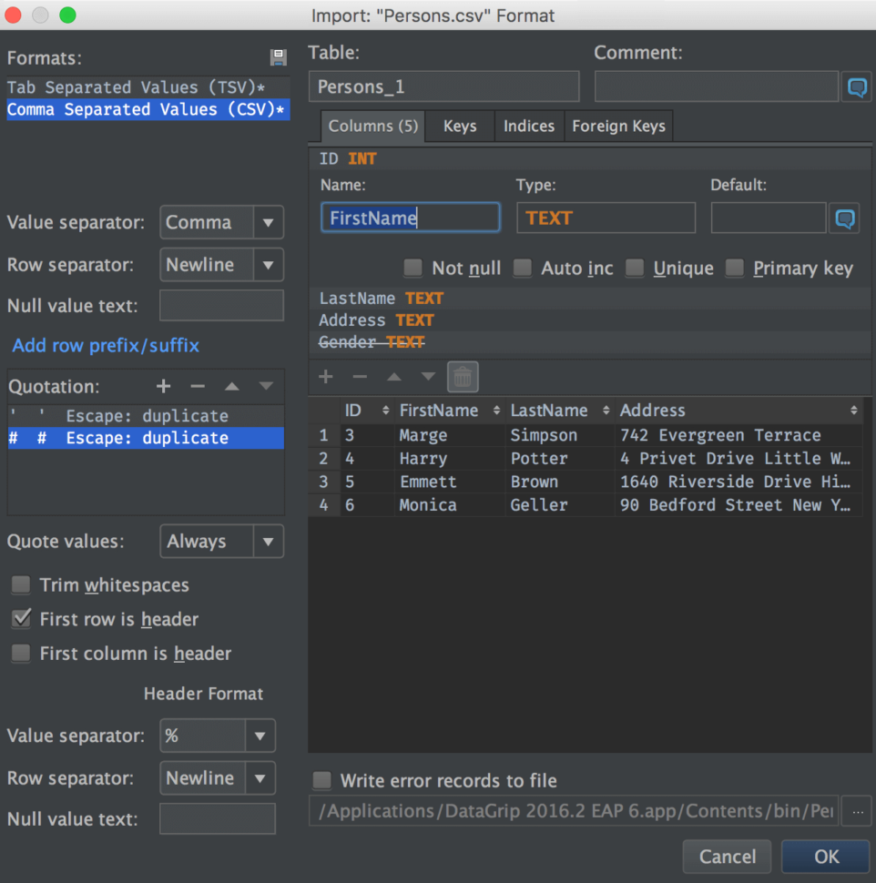 Convert Spreadsheet To Database Pertaining To Import/export Options From Csv To Database Features Datagrip Convert Spreadsheet To Database Pertaining To Import/export Options From Csv To Database Features Datagrip